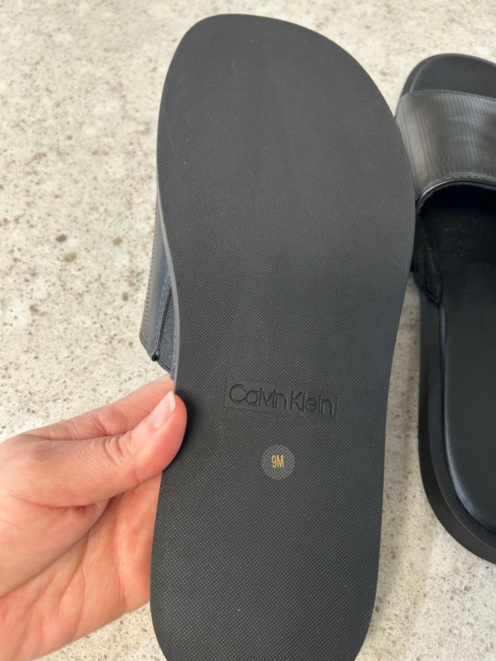 Calvin Klein Black Perforated Slide Sandals - Picture 6 of 6